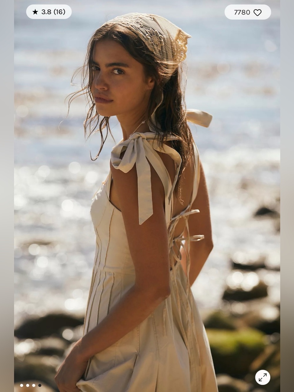 Free People Kinney Midi Dress in Tan Sz XLarge - Picture 2 of 8